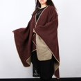 thumbnail image 2 of Shawl Wrap for Women Poncho de Gran Tamaño para Mujer, Capa Gruesa, Manta, Chal, Bufanda, para proteger - color , 130 x 155 cm marrón Magideal Shawl Wrap for Women, 2 of 3
