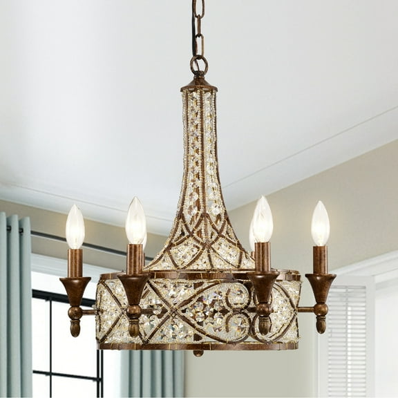 Kimo 18.9 in. 6-Light Indoor Brushed Bronze Finish Chandelier