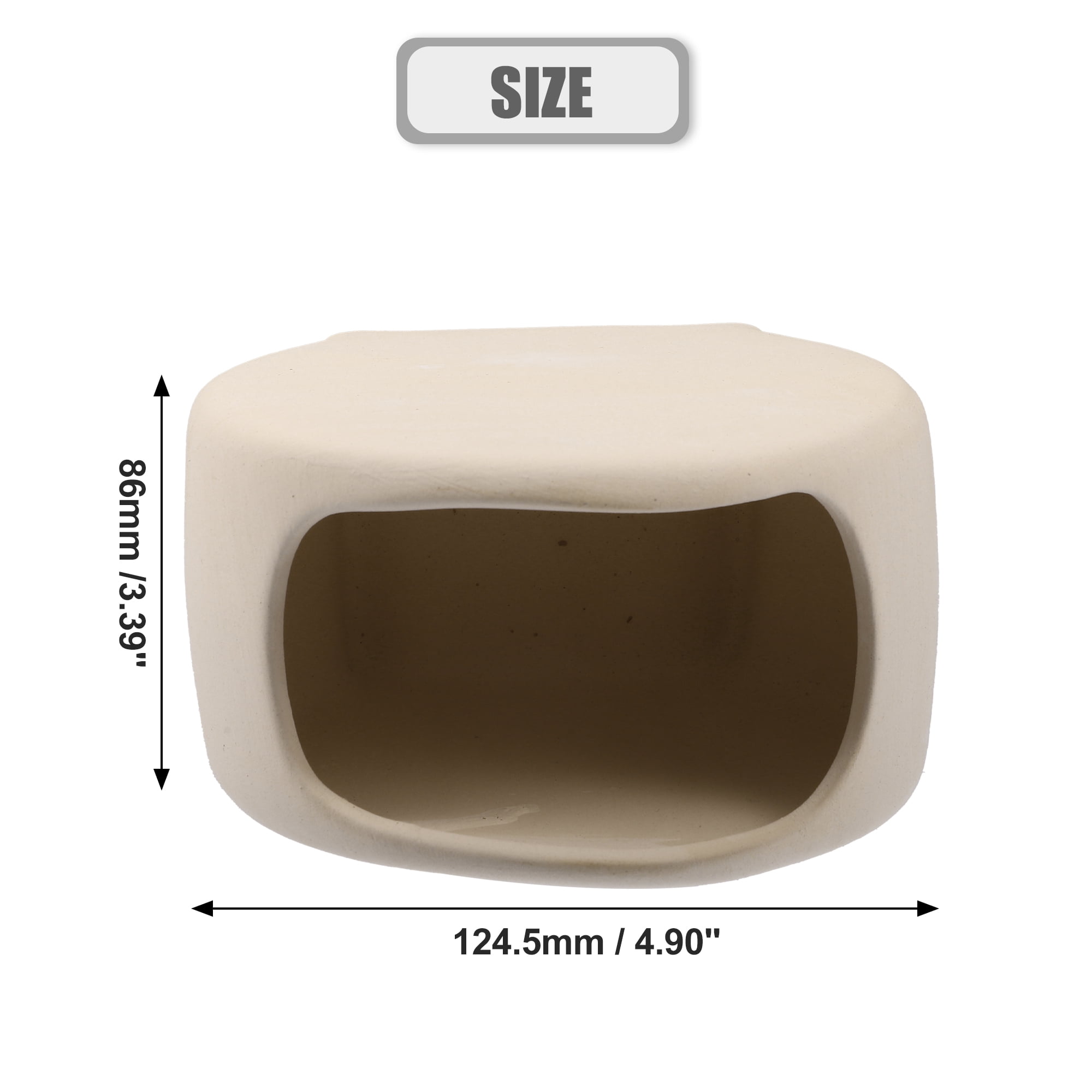 Unique Bargains Fish Tank Decoration Stone for Aquatic Pets to Breed Play Rest Beige Yellow 4.90x4.29x3.39 Inches