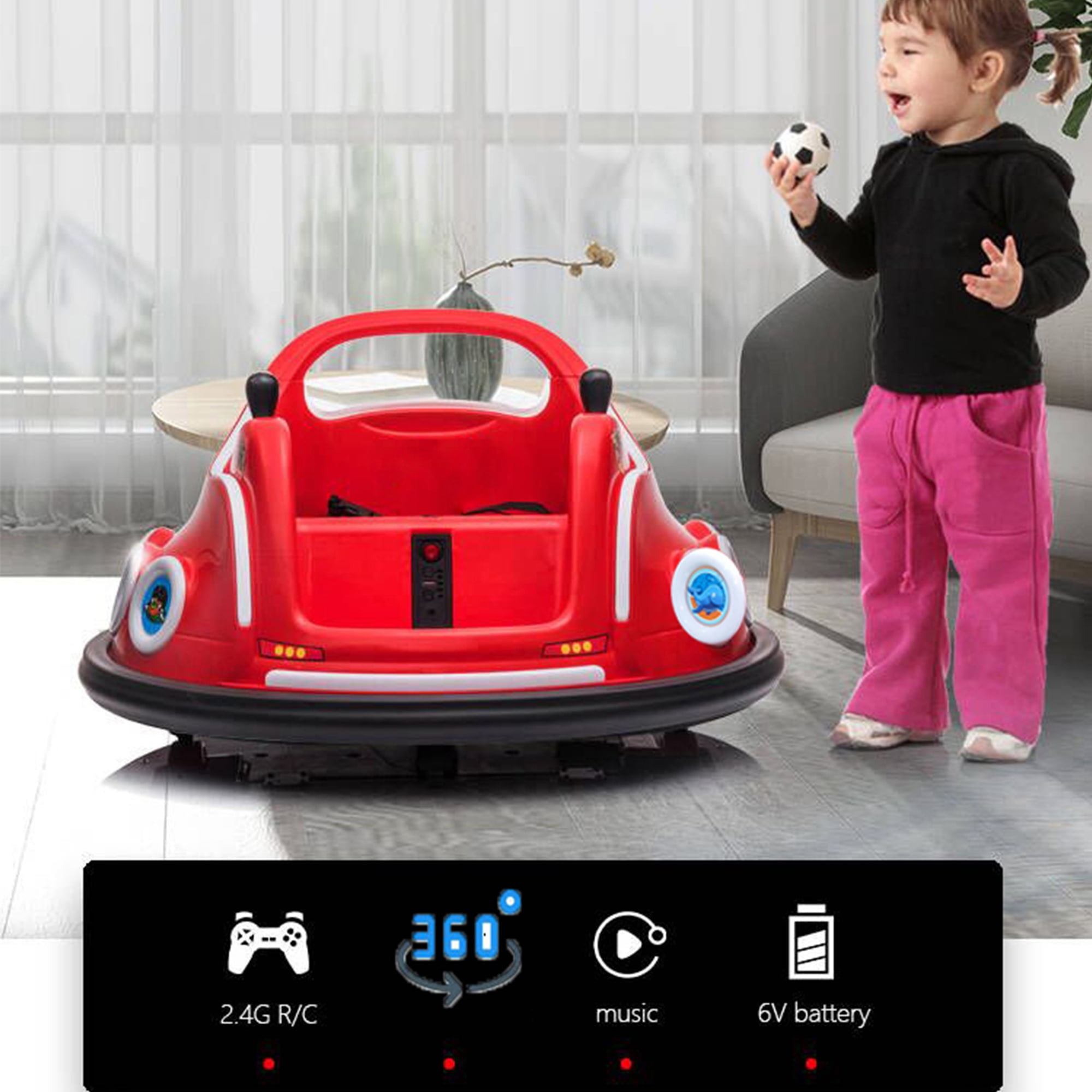 Kepooman Ride On Bumper Car, Red Bumper Car, Electric Bumper Car Remote Control 360 Spin Kids Bumper for 3-6 Years Girls Boys Toddler Kids Rechargeable Gift Car with Colorful Lights Kepooman Ride On Bumper Car, Red Bumper Car, Electric Bumper Car Remote Control 360 Spin Kids Bumper for 3-6 Years Girls Boys Toddler Kids Rechargeable Gift Car with Colorful Lights
