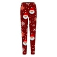 thumbnail image 6 of Skpblutn Casual Fashionable Patterned Leggings for Women Soft plus Size Women's Christmas Day Autumn And Winter Leggings Artistic Splash Printed Soft Stretchy Pants Red XXL, 6 of 6