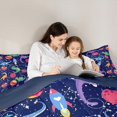 thumbnail image 5 of Homewish Colorful Cartoon Dinosaur Full Size Comforter Sets,Rocket Pattern Bedding Comforter Set,Constellation Print Galaxy Planet Bedding Sets For Boy,Microfiber Bedroom Decor Reversible,3-Piece, 5 of 8