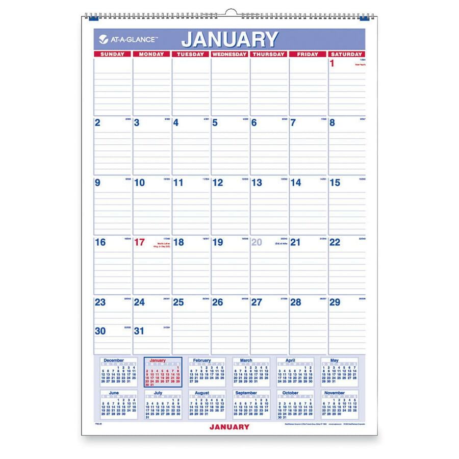 AtAGlance PM22810 Ruled Blocks Wall Calendar