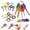A, variant on 32Pcs Plastic Key Covers Tags Soft Rubber Key Identifiers Standard Flat Organization House Key Colorful Key Toppers