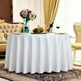 thumbnail image 4 of Greenadscape Round White Polyester Tablecloth for 1Pcs 78.7x78.7in, 4 of 8
