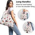 thumbnail image 2 of 5 Pack Foldable Shopping Bag,White Christmas Santa Pattern Reusable Grocery Bags with Pockets,Large Reusable Tote Bags with Handles Waterproof & Lightweight, 2 of 6