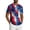 Red, variant on Men's American Flag T-Shirt Cotton-Like Stretch Jersey Patriotic Short Sleeve Crew Neck Tee Wave Art Red 2XL