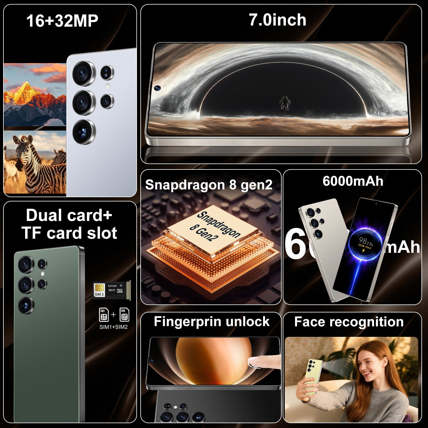 GAMAKOO G25 Ultra 5G S Pen Dual SIM 3GB+32GB 7Inch Unlocked Smartphone Mobile Phone Android 15 6000mAh