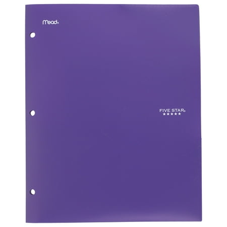 Five Star 2-Pocket Stay-Put Plastic Folder, Royal Purple (33929)
