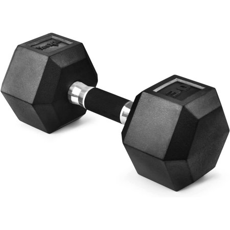 Yes4All 30 lbs Hex Rubber Grip Dumbbell Weight Set  Single