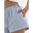 thumbnail image 4 of No Boundaries Striped Seersucker Bungee Shorts, 2" Inseam, Women's and Women's Plus, 4 of 5