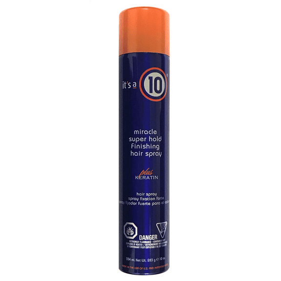 It’s A 10 Miracle Super Hold Finishing Spray Plus Keratin 10 Oz, Firm Hold, Long Lasting And Humidity Resistant