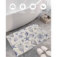 thumbnail image 5 of Shag Bath Rugs Ocean Navy Blue Starfish Conch Seamless Plush Soft Fluffy Doormat Floor Carpet,Non-Slip Living Room Bedroom Kitchen Entryway Door Mats Marine Life Retro Linen, 5 of 6