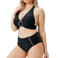 thumbnail image 6 of Women Swimwear Plus Size Swimsuits Split Swimsuit Ruched Tummy Control Bathing Suit Swimwear Bikini, 6 of 9