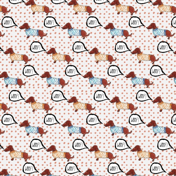Woof Goes the Wieners Dachshunds Dogs in Sweaters Pattern Premium Roll Gift Wrap Wrapping Paper
