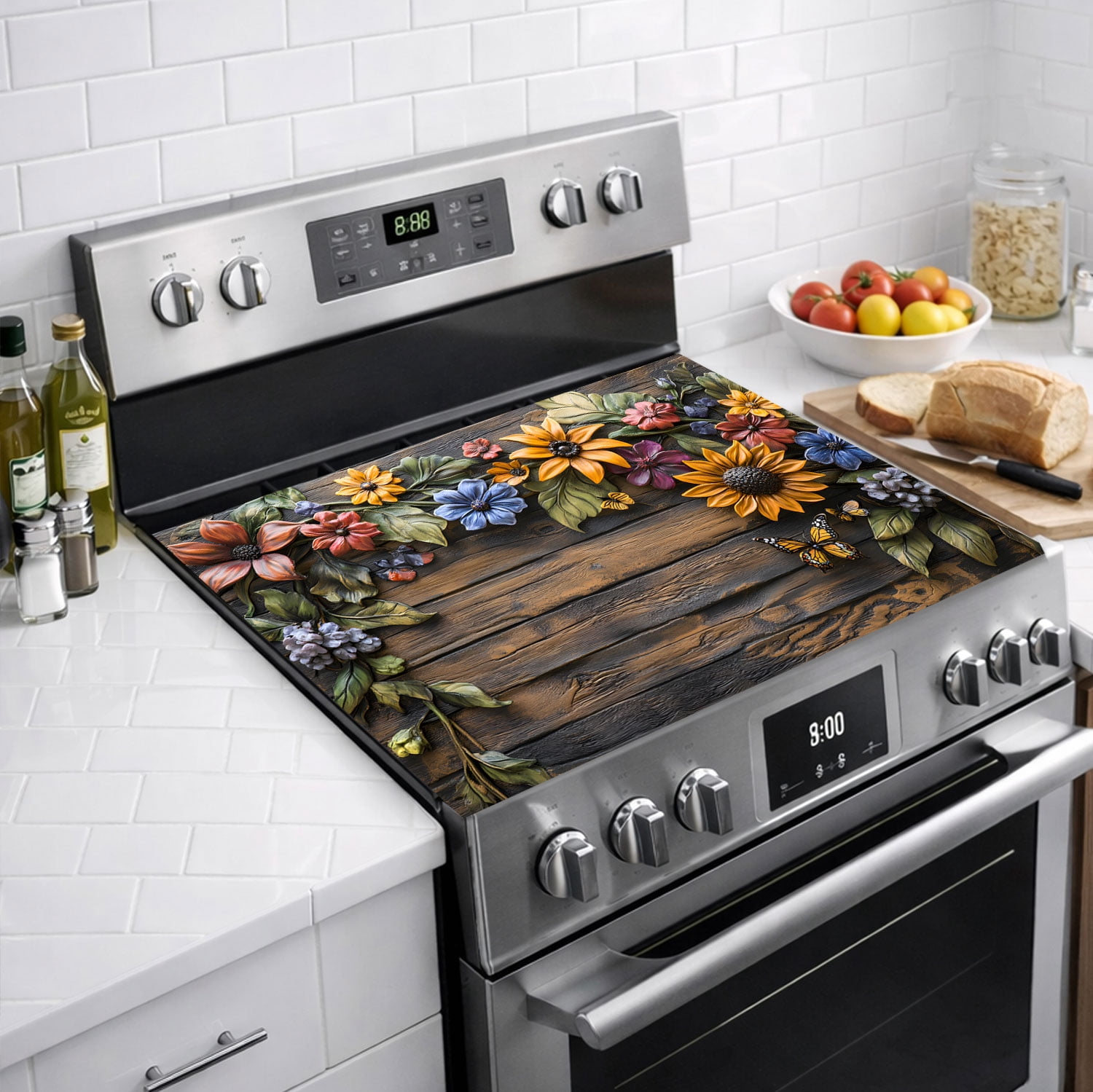 Stove Top Cover Glass Cooktop Heat Resistant Cover,Ceramic Stove Top Covers Mat Prevents Scratching Stoves/Counter/Washer Protector, 28x20 in