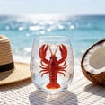 thumbnail image 6 of Cadancy Wine Glasses Stemless Sea Animal Lobster Hand Painted Glass Tumbler Drinking Cup Kitchen Bar Party Wedding Gift Home Decor Coastal Nautical Beverage, 6 of 7