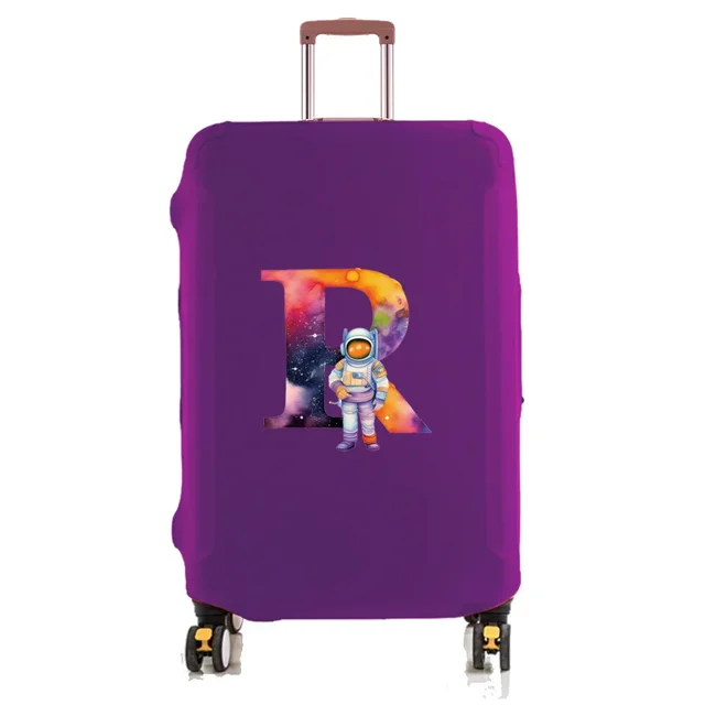 Travel Luggage Cover Baggage Suitcase Protector Washable Reusable Dustproof Scratch-proof Suitcase Cover Astronaut Print Pattern 8astronaut letterR S