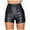 Black, variant on Faux Leather Leggings for Women Fashion Womens Trousers Sexy Basic High Waist Faux Leather Tight Pleated Leggings Short Pants Club Shorts Leather Shorts for Women Sexy