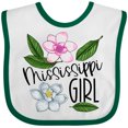 thumbnail image 3 of Inktastic Mississippi Girl Magnolia Flowers and Leaves Girls Baby Bib, 3 of 4