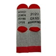 thumbnail image 5 of Milue Unisex Cotton Crew Socks Funny Worst Senior 2020 Quarantine Letter Print Hosiery, 5 of 14