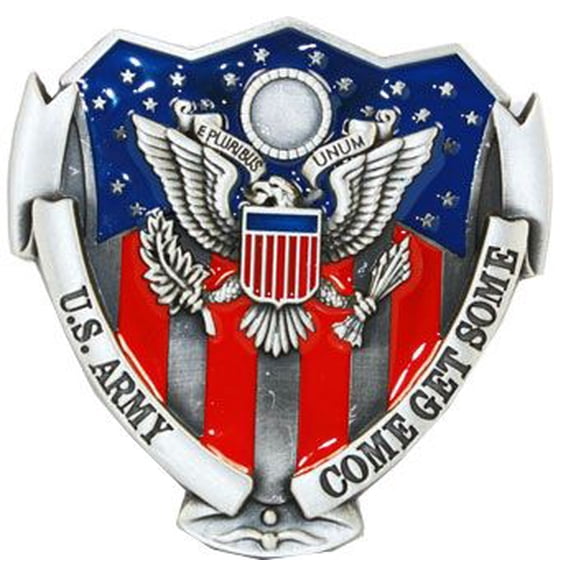 US ARMY Logo American Flag Belt Buckle Come Get Some Patriot