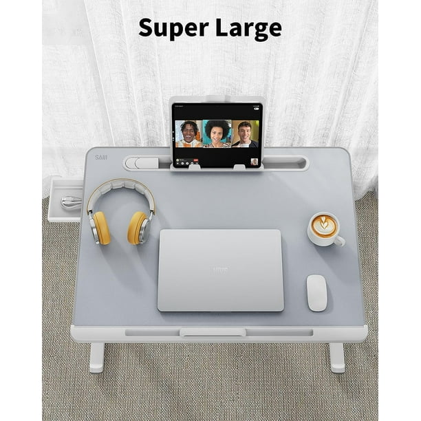 Laptop Bed Tray Desk with LED Desk Light, S Adjustable Laptop