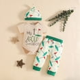thumbnail image 2 of Staki 3PCS Summer Outfit Newborn Baby Boy Clothes Fishing Short sleeve Romper Pants Hat Set 6M 12M 18M Light Green,0-3 Months, 2 of 8