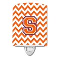 thumbnail image 1 of Carolines Treasures CJ1062-SCNL Letter S Chevron Orange & Regalia Ceramic Night Light, 1 of 1