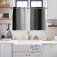 thumbnail image 2 of Black Gray Ombre Kitchen Curtains Short 54 Inch Length, Vintage Country Wooden Grommet Top Bedroom Living Room Curtains, Light Filtering Cafe Curtain Drapes 2 Panels Set 84''x54'', 2 of 9