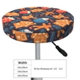 thumbnail image 4 of Goofa Snowman house leaf Printed Stool Covers Round, Waterproof Round Bar Stool Covers Anti-Slip Round Bar Stool Seat Cover with Elastic Bands Durable-13 inch, 4 of 7