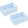 thumbnail image 1 of PATIKIL Mini Collapsible Basket, 2 Pcs 5.9 x 3.9 x 2.3 Inch Stackable Storage Crates Foldable Plastic Baskets Desk Organizing Container for Home Kitchen Office, Lake Blue, 1 of 5
