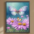 thumbnail image 1 of Cuadros Decorativos Pintura de diamante 5D DIY Taladro redondo completo Flores y mariposas Decoración para el hogar (K881) Wdftyju embutido en tela, 1 of 7