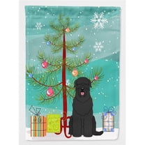 Carolines Treasures BB4151GF Merry Christmas Tree Black Russian Terrier Flag Garden Size