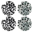 thumbnail image 1 of 4PCS Car Coaster Heart-shaped Leopard Vehicle Cup Mat, 1 of 7