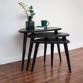 thumbnail image 4 of Ultimate Premium Products Nesting Table Set of 3 | Black Tables with Tapered Legs | Retro Solid Wood Home Furniture, 4 of 8