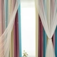 thumbnail image 4 of URMAGIC 2 Panel/set 79"x98"Double Layer Hollow Star Blackout Window Curtains RainbowFloor-standing Curtain Eyelet Curtains Grommet Curtains for Wedding Bedroom Bathroom Living Room, 4 of 6
