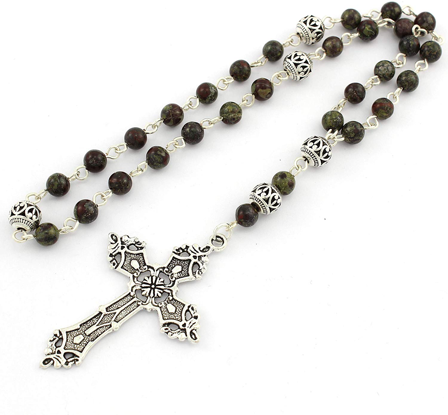 Protestant Anglican Prayer Beads With Dragon Blood Jasper Gemstones And Silver Plated Cross Walmart Com Walmart Com