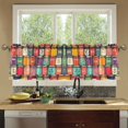 thumbnail image 4 of Yayeee Kitchen Curtains Set of 2 Light Filtering 57"x24" Over Sink Window Panels, Beige Jar, 4 of 7