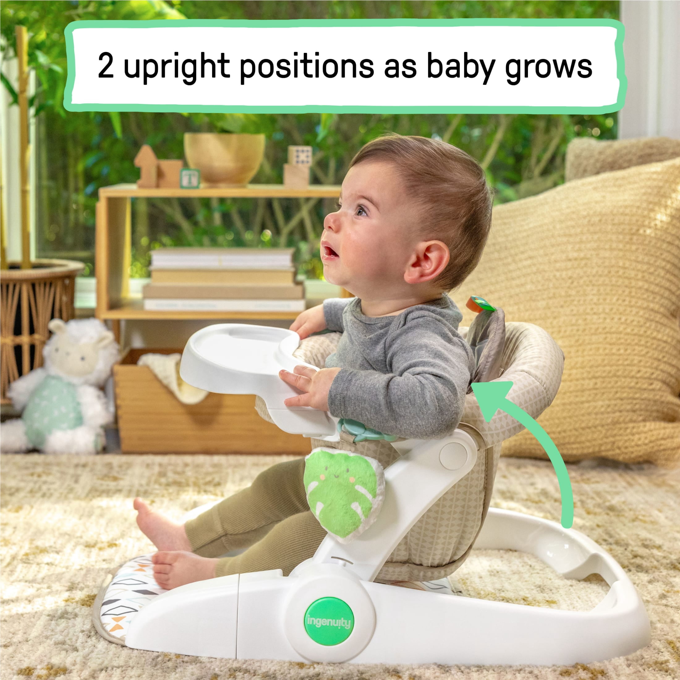 Ingenuity Prop Spot Learn-to-Sit Floor Seat for Baby, Unisex, For Ages 4-12 Months - Loni