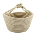 thumbnail image 1 of Oval Cotton Rope Over Door Window Hanging Storage Basket Wall Hanging Organizer (Khaki), 1 of 7