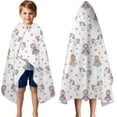 thumbnail image 3 of Princess Unicorn Star Pattern Hooded Bath Towel，50"x30" for Ages 3 To 12 Kids, Quick Dry Lightweight Soft Microfiber Hood Beach Towel Cover Up for Kids, 3 of 7