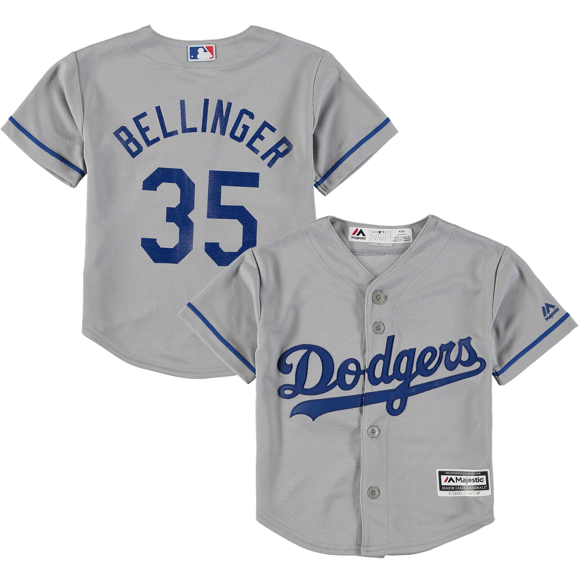 Cody Bellinger Los Angeles Dodgers Majestic Preschool Road Official Cool Base Player Jersey Gray by Outerstuff
