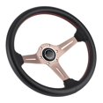 thumbnail image 2 of Steering Wheel Replacement, Anti-Rust Steering Wheel, Wrapped With Black Leather For Professionals Most Of Car Models Car Models Lovers Repair And Replace, 2 of 8