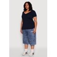 thumbnail image 4 of Womens Plus Size V Neck Short Sleeve Tee, 4 of 5