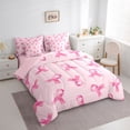 thumbnail image 3 of Castle Fairy Boys Girls Breast Cancer Bedding Comforter Set,Kawaii Ribbon Full Bedding Set, 3 of 8