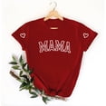 thumbnail image 4 of Camiseta Penkiiy Mama Mujer Manga Corta Tops Tees Gráficas Trendy Camiseta Casual Mom L Rojo, 4 of 4