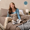 thumbnail image 3 of Bare Home Cozy Fleece Sheet Set - Extra Plush Polar Fleece - Deep Pocket - Twin XL, Taupe, 3 of 8