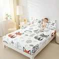 thumbnail image 4 of Feelyou Hedgehog Fox Animal Full Size Sheets, Farmhouse Plant Bed Sheets, Teen Boy Girl Kid Sheet Sets, Breathable Home Decor, 4 Pieces, 4 of 7