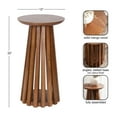 thumbnail image 5 of Kate and Laurel Klarc Modern Slatted Wood Round Drink Table, 12 x 12 x 22, Walnut Brown, Circle Pedestal Table for Use as Bedroom Nightstand, Indoor Plant Stand, or Decorative Living Room Accent, 5 of 8